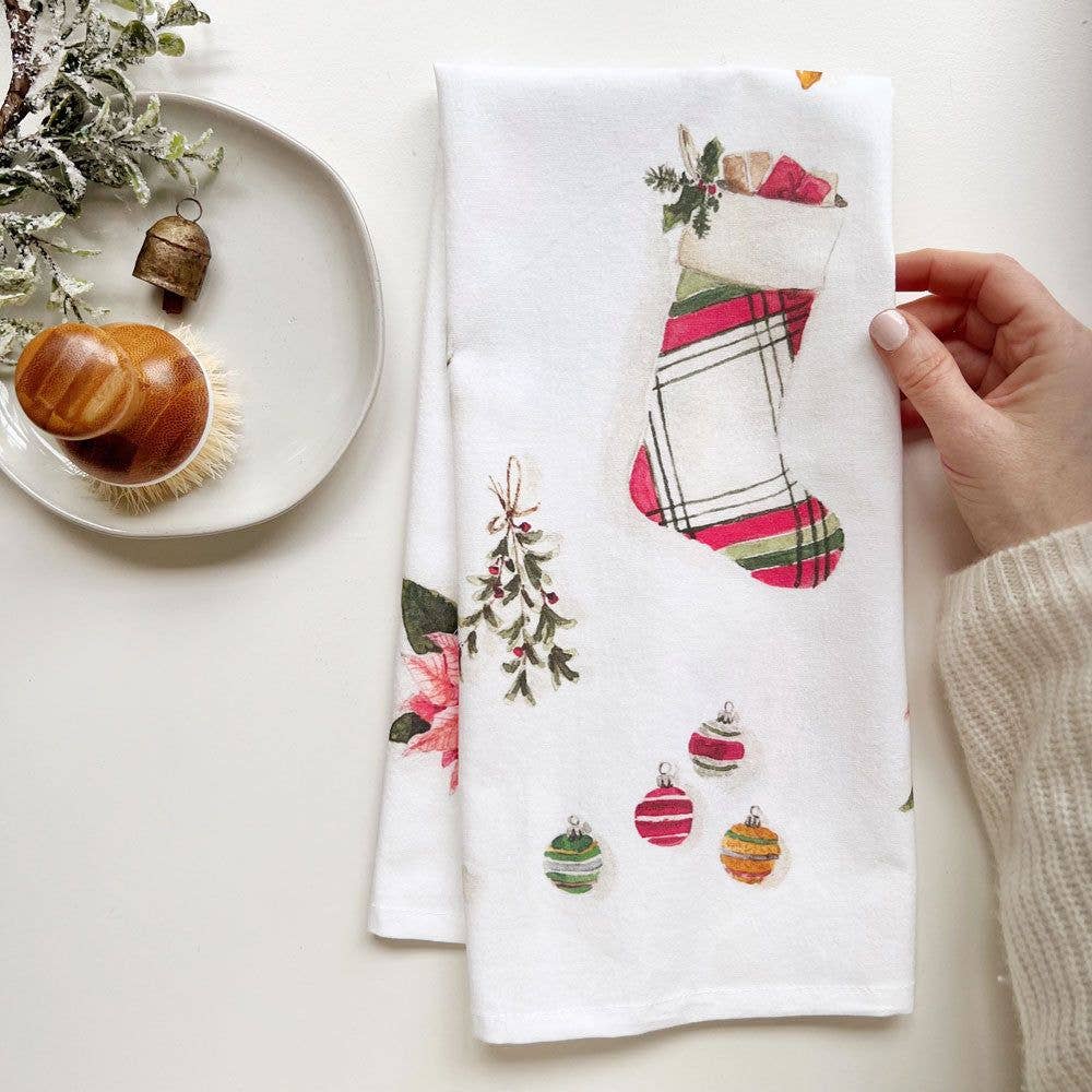 classic christmas tea towel